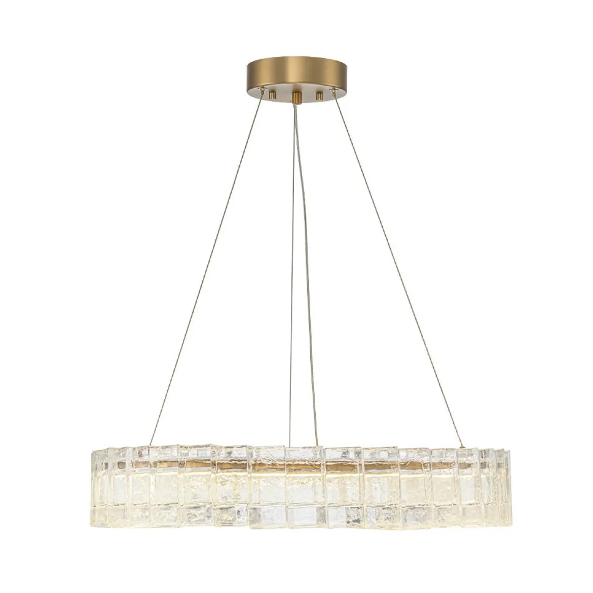 Textured Glass Icy Style Ring Dimmable LED Chandelier