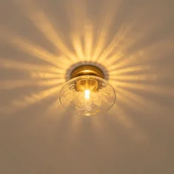 Versatile 1-Light Water Glass Oval Globe Semi Flush Wall Lamp