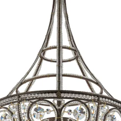 Victorian Antique Bronze Crystal Empire Chandelier