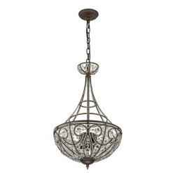 Victorian Antique Bronze Crystal Empire Chandelier