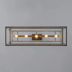 Vintage Italy Glam Crystal Rectangular Linear Chandelier