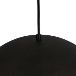 Vintage Luxe Black Gold Hammered Dome Pendant Light