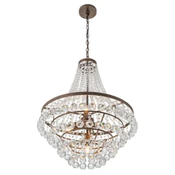 Vintage Luxury Antique Bronze Crystal Empire Chandelier