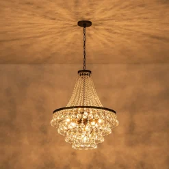 Vintage Luxury Antique Bronze Crystal Empire Chandelier