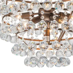 Vintage Luxury Antique Bronze Crystal Empire Chandelier