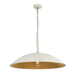 Vintage Oversized Flat Dome Metal Pendant Light