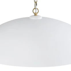 Vintage Oversized Flat Dome Metal Pendant Light