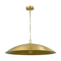 Vintage Oversized Flat Dome Metal Pendant Light