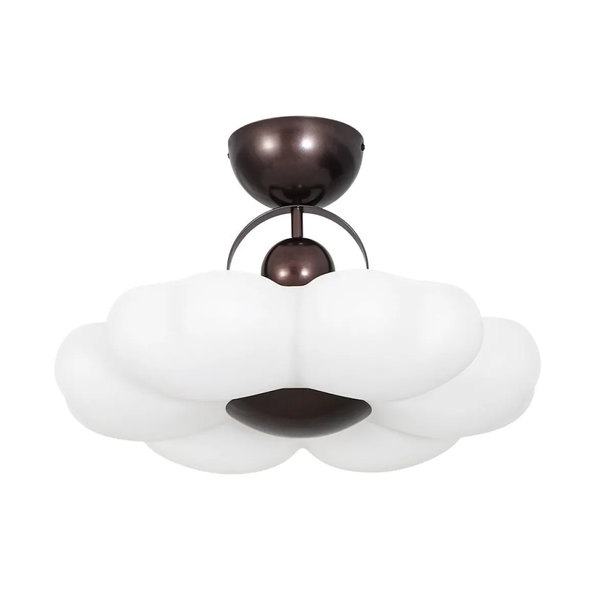 White Camellia Bloom Dimmable LED Semi Flush Mount Light