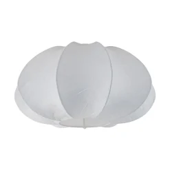 White Silk Scalloped Cage Flush Mount Ceiling Light