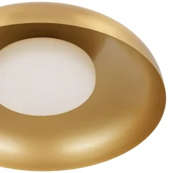 Wide Iron Dome Dimmable LED Semi Flush Ceiling Light