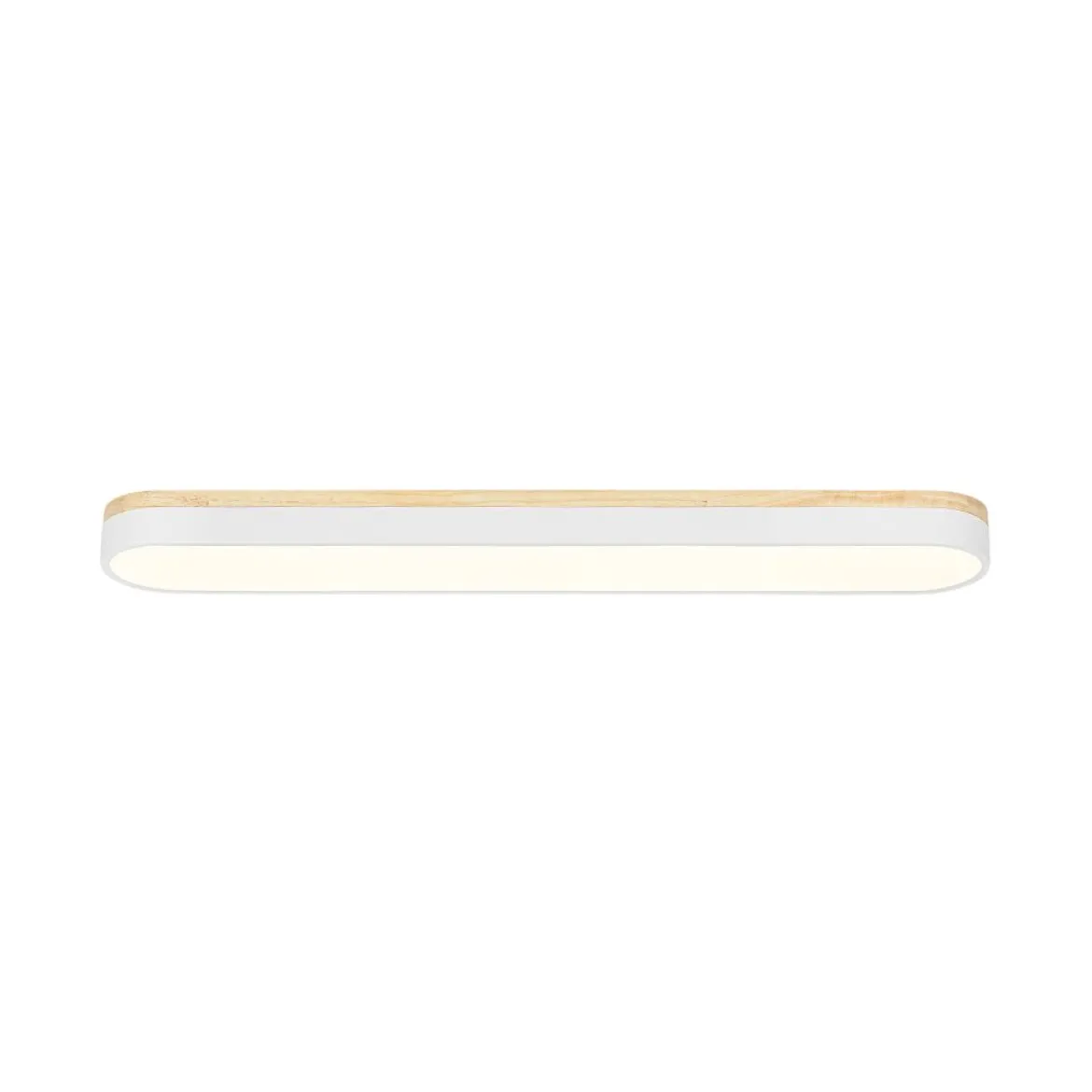 Wood Accent Oval Dimmable LED Flush Mount Ceiling Light