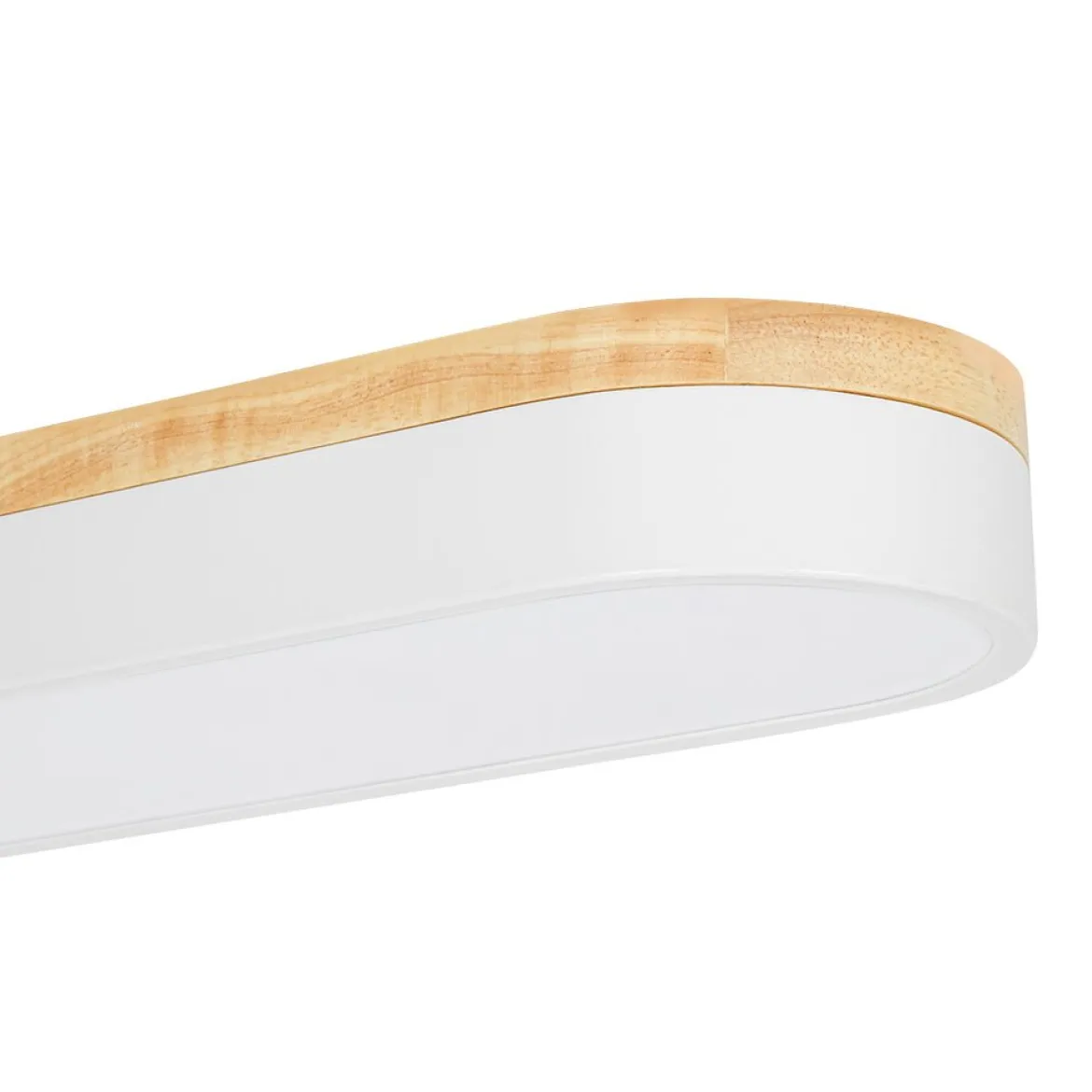 Wood Accent Oval Dimmable LED Flush Mount Ceiling Light