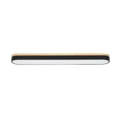 Wood Accent Oval Dimmable LED Flush Mount Ceiling Light