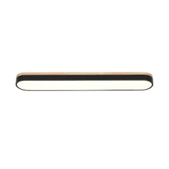 Wood Accent Oval Dimmable LED Flush Mount Ceiling Light