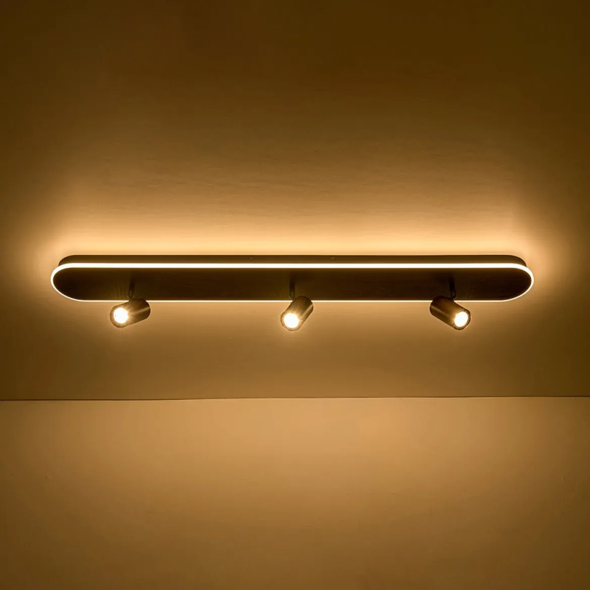 Wood Oval LED Adjustable Spotlight Ceiling Track Light