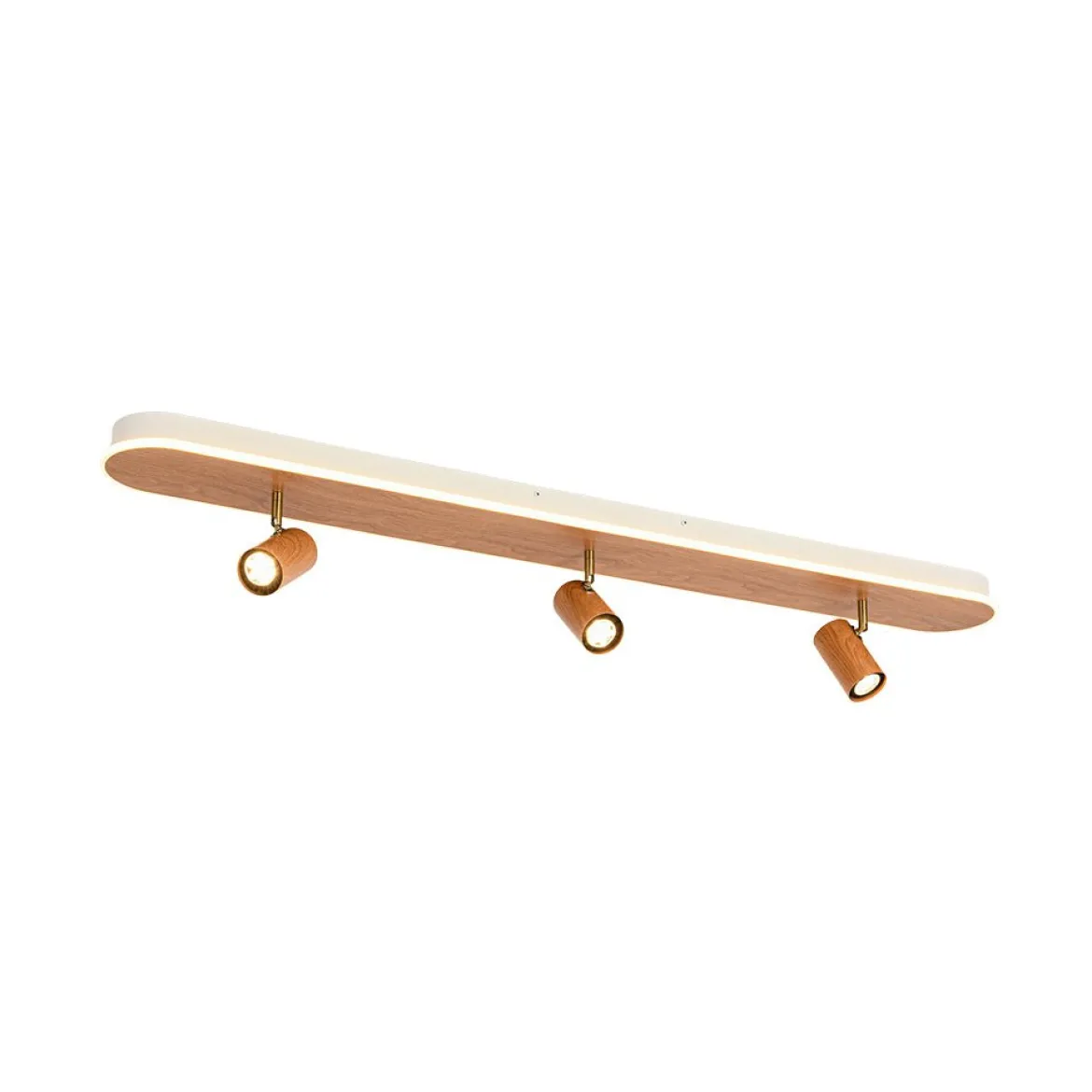 Wood Oval LED Adjustable Spotlight Ceiling Track Light