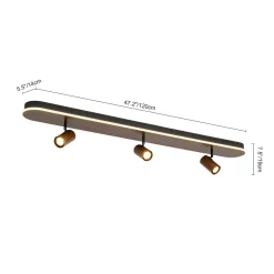 Wood Oval LED Adjustable Spotlight Ceiling Track Light